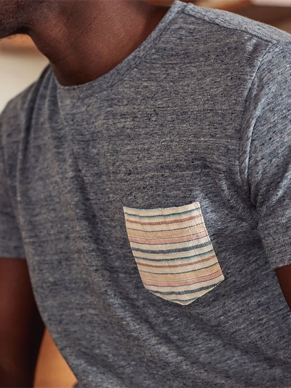 Marine Layer Heather blue signature pocket tee! Short Sleeve Tee! Men’s Large!